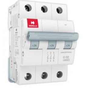 Havells 2A 3P D-Curve AC MCB, DHMGDTPF002