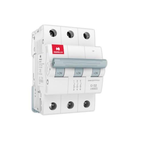 Havells 2A 3P D-Curve AC MCB, DHMGDTPF002