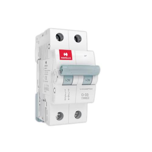 Havells 3A 2P D-Curve AC MCB, DHMGDDPF003