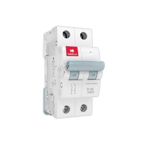 Havells 2A 2P D-Curve AC MCB, DHMGDDPF002