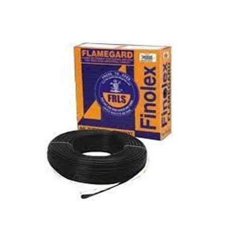 Finolex 6 Sqmm 1 Core FR-LSH Unsheathed Industrial Cables, 45 Mtr (Black)