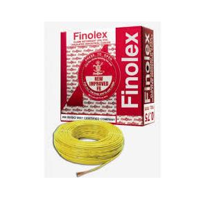 Finolex 6 Sqmm 1 Core FR PVC Insulated Unsheathed Industrial Cable, 45 Mtr (Yellow)
