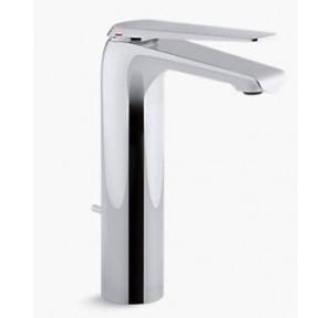 Kohler Avid Single-Control Tall Basin Faucet With Drain Chrome Polished, K-97347IN-4-CP