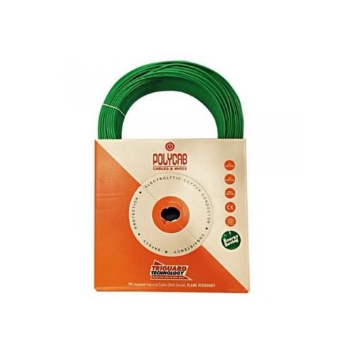 Polycab 10 Sqmm 1 Core FR PVC Insulated Flexible Cable, 90 mtr (Green)