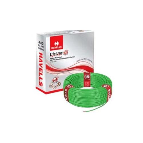 Havells 0.5 Sqmm 1 Core Life Line S3 FR PVC Insulated Industrial Cable, 90 mtr (Green)