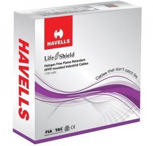 Havells 6 Sqmm 1 Core Life Shield HFFR Insulated Industrial Cable, 90 mtr (Black)