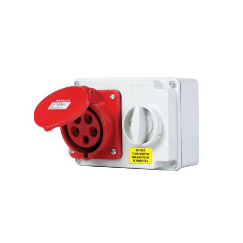 Havells 16A 3P+N+E Interlocking Socket IP44, DHQIA65016