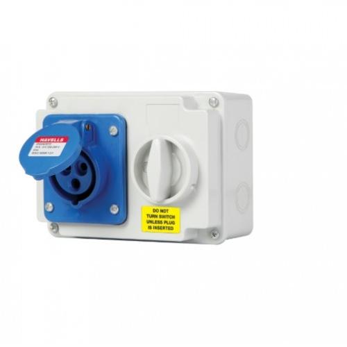 Havells 16A 2P+E Interlocking Socket IP44, DHQIA63016