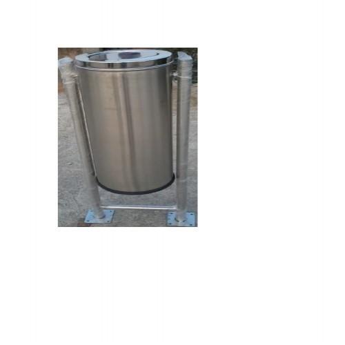 Pole Mounted Dustbin SS202 96 Ltr 15x28 Inch