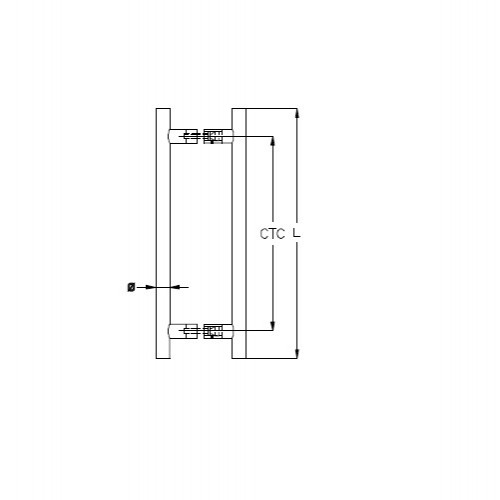 Dorma SS 304 Pull Handle CTC-850 mm TGDIH, 1000x38 mm