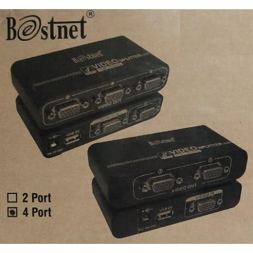 Bestnet VGA Splitter 4 Port 550MHz Combo Power