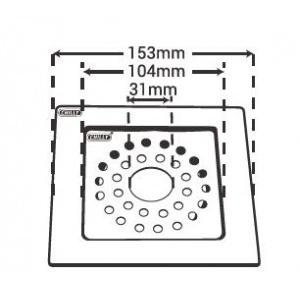 Chilly SS Convertible Ring Grating Square Gypsy Flat Cut Drain Jali 4-5 Inch, CRG-SSGFC-153