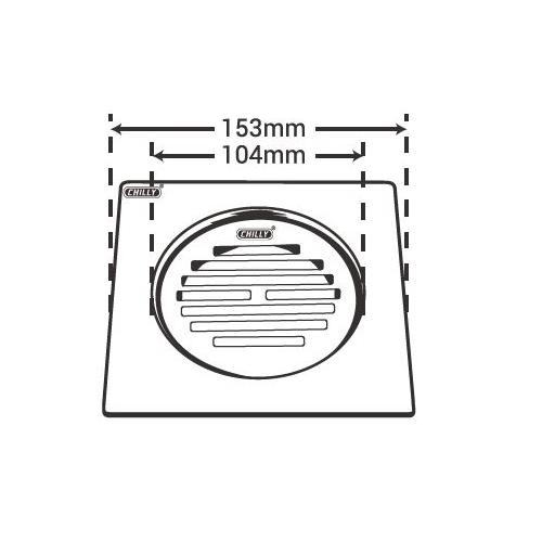 Chilly SS Convertible Ring Grating Square Classic Flat Cut Drain Jali 4-5 Inch, CRG-SCFC-153