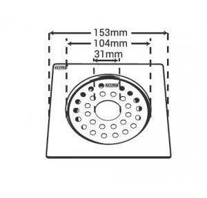 Chilly SS Convertible Ring Grating Square Gypsy Flat Cut Drain Jali 4-5 Inch, CRG-SGFC-153