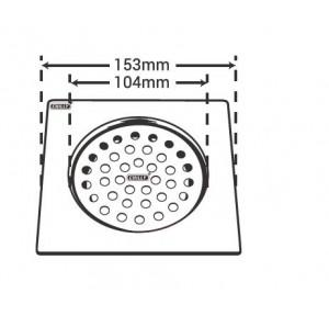 Chilly SS Convertible Ring Grating Square Flat Cut Drain Jali 4-5 Inch, CRG-SFC-153