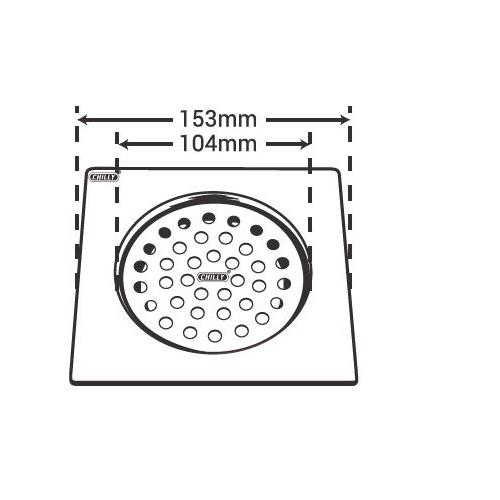 Chilly SS Convertible Ring Grating Square Flat Cut Drain Jali 4-5 Inch, CRG-SFC-153