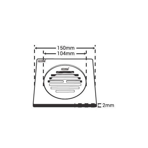 Chilly SS Convertible Ring Grating Square Multi Heavy Classic With Lock Drain Jali 4-5 Inch, CRG-SMHCL-150