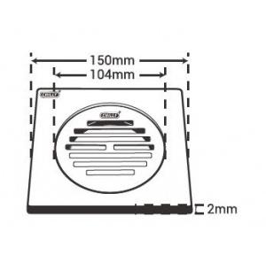 Chilly SS Convertible Ring Grating Square Multi Heavy Classic With Lock Drain Jali 4-5 Inch, CRG-SMHCL-150