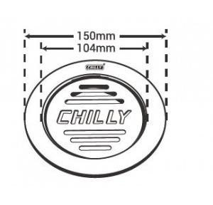 Chilly SS Convertible Ring Grating Round Signature Design Flat Cut Drain Jali 4-5 Inch, CRG-RSDFC-150