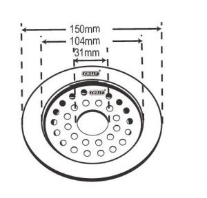 Chilly SS Convertible Ring Grating Round Gypsy Flat Cut Drain Jali 4-5 Inch, CRG-RGFC-150