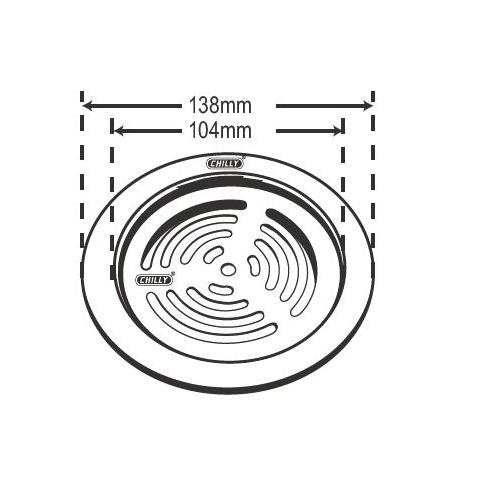 Chilly SS Convertible Ring Grating Round Ringo Design Flat Cut Drain Jali 4 Inch, CRG-RRDFC-138