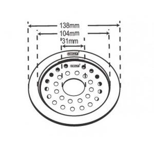 Chilly SS Convertible Ring Grating Round Gypsy Flat Cut Drain Jali 4 Inch, CRG-RGFC-138