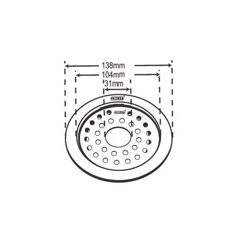 Chilly SS Convertible Ring Grating Round Gypsy Flat Cut Drain Jali 4 Inch, CRG-RGFC-138