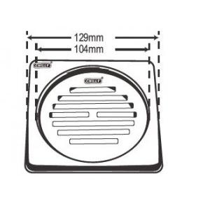 Chilly SS Convertible Ring Grating Square Classic Drain Jali 4 Inch, CRG-SC-129