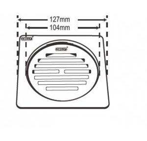 Chilly SS Convertible Ring Grating Square Classic Flat Cut with Lock Drain Jali 4 Inch, CRG-SCFCL-127