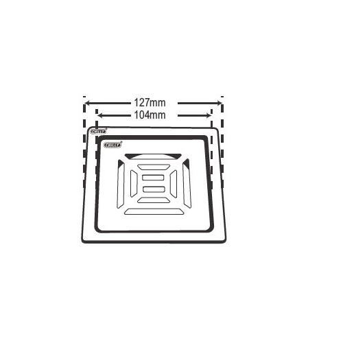 Chilly SS Convertible Ring Grating Square Ringo Design Flat cut Drain Jali 4 Inch, CRG-SRDFC-127