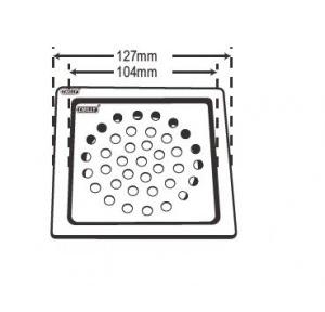 Chilly SS Convertible Ring Grating Square Flat cut Drain Jali 4 Inch, CRG-SSFC-127