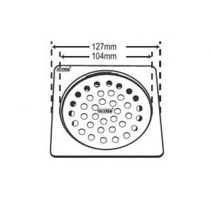 Chilly SS Convertible Ring Grating Square Flat cut Drain Jali 4 Inch, CRG-SFC-127