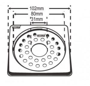 Chilly SS Square Gypsy Convertible Ring Grating Drain Jali 3 Inch, CRG-SG-102