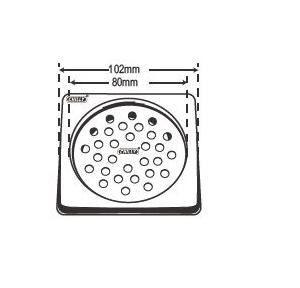 Chilly SS Convertible Ring Square Grating Drain Jali 3 Inch, CRG-S-102