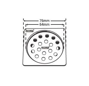 Chilly SS Convertible Ring Grating Square Flat Cut Drain Jali 2 Inch, CRG-SFC-76