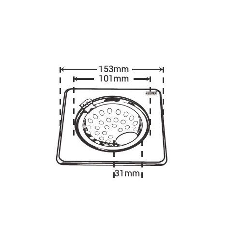 Chilly SS Sanitroking Square Gypsy with Hinge Matt Finish Drain Jali 4-5 Inch, SK-SGH-153