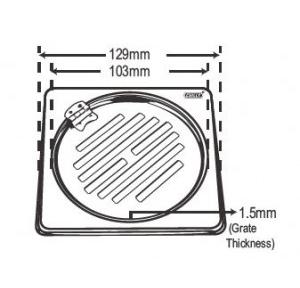 Chilly SS Sanitroking Square Golden Classic With Hinge Matt Finish Drain Jali 4-5 Inch, SK-SGCH-129