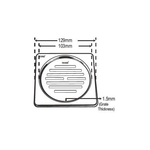 Chilly SS Sanitroking Square Golden Classic Matt Finish Drain Jali 4 Inch, SK-SGC-129