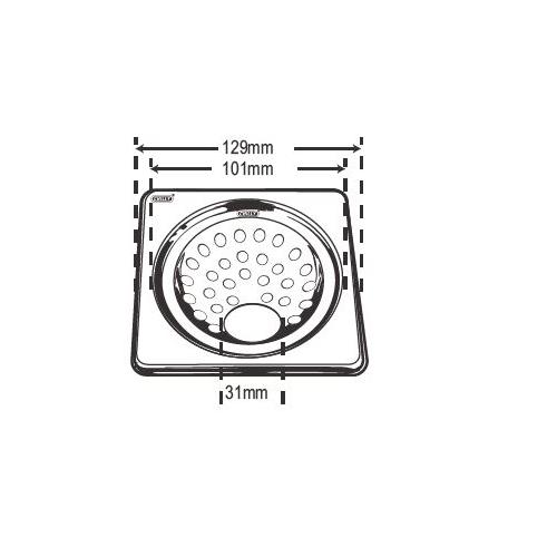 Chilly SS Sanitroking Square Gypsy Matt Finish Drain Jali 4 Inch, SK-SG-129