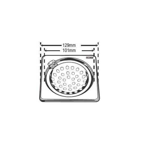 Chilly SS Sanitroking Square With Hinge Matt Finish Drain Jali 4 Inch, SK-SH-129