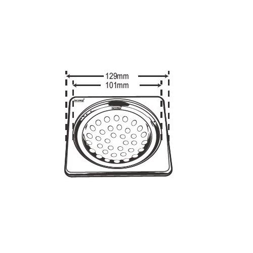 Chilly SS Sanitroking Square Matt Finish Drain Jali 4 Inch, SK-S-129