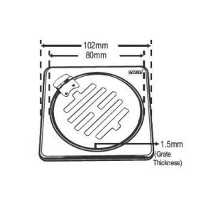 Chilly SS Sanitroking Square Golden Classic With Hinge Matt Finish Drain Jali 3 Inch, SK-SGCH-102