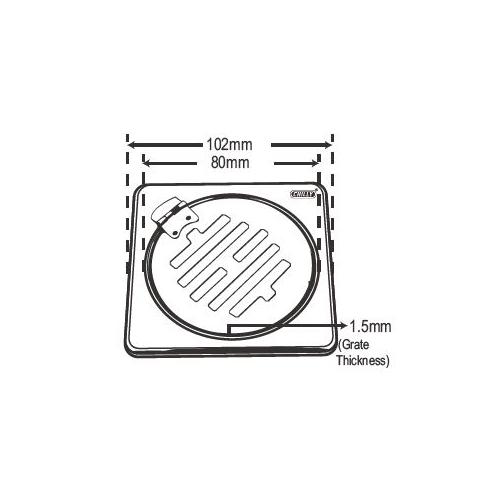 Chilly SS Sanitroking Square Golden Classic With Hinge Matt Finish Drain Jali 3 Inch, SK-SGCH-102