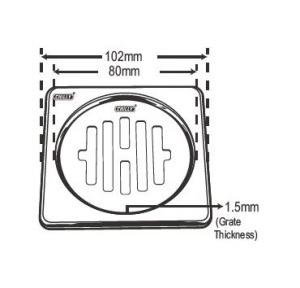 Chilly SS Sanitroking Square Golden Classic Matt Finish Drain Jali 3 Inch, SK-SGC-102