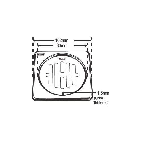 Chilly SS Sanitroking Square Golden Classic Matt Finish Drain Jali 3 Inch, SK-SGC-102