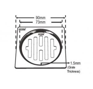 Chilly SS Sanitroking Square Golden Classic Flat Cut Matt Finish Drain Jali 3 Inch, SK-SGCFC-90