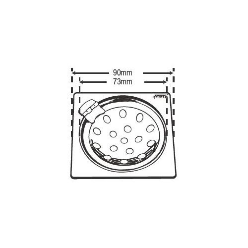 Chilly SS Sanitroking Square Flat Cut With Hinge Matt Finish Drain Jali 3 Inch, SK-SFCH-90