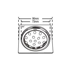 Chilly SS Sanitroking Square Flat Cut Matt Finish Drain Jali 3 Inch, SK-SFC-90