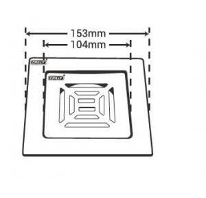 Chilly SS Convertible Ring Grating Square Ringo Design Flat Cut Matt Finish Drain Jali 4-5 Inch, CRG-SSRDFC-153