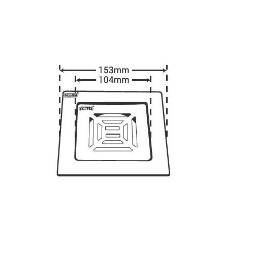 Chilly SS Convertible Ring Grating Square Ringo Design Flat Cut Matt Finish Drain Jali 4-5 Inch, CRG-SSRDFC-153